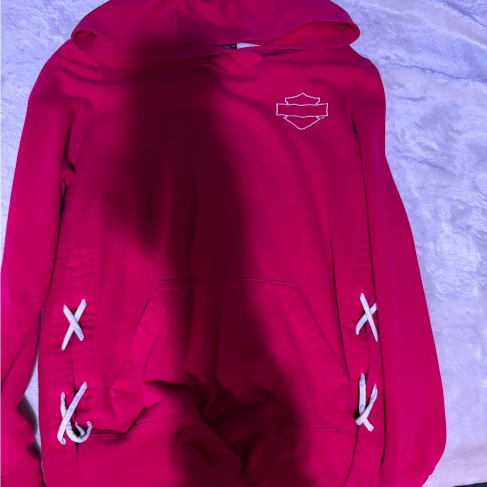 Harley-Davidson Pink Hoodie with White Details